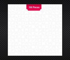 Pazzle 150 pieces. Template for creating your own vocabulary games for children. Education and development. Zen game to train concentration and mindfulness. Cartoon flat vector illustration