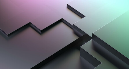 Industrial structure slab wallpaper. Metallic design slab steps. 3D render illustration.