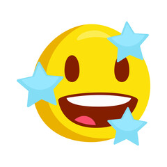 Stars Sign Emoji Icon Illustration. Famous Vector Symbol Emoticon Design Clip Art Sign Comic Style.