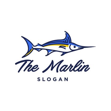 Blue Marlin Logo. Fresh and Unique Modern Blue Marlin Logo Template. Great to use as your Offshore Fishing Activity event logo. 