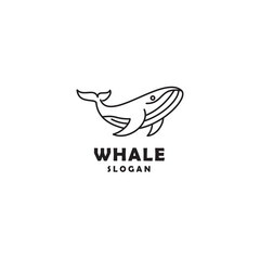 Whale logo icon design template. premium vector