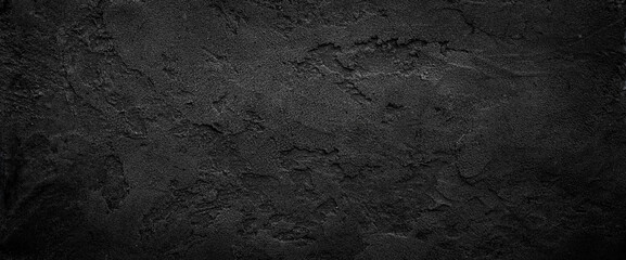 Black or dark gray rough grainy stone texture background - obrazy, fototapety, plakaty
