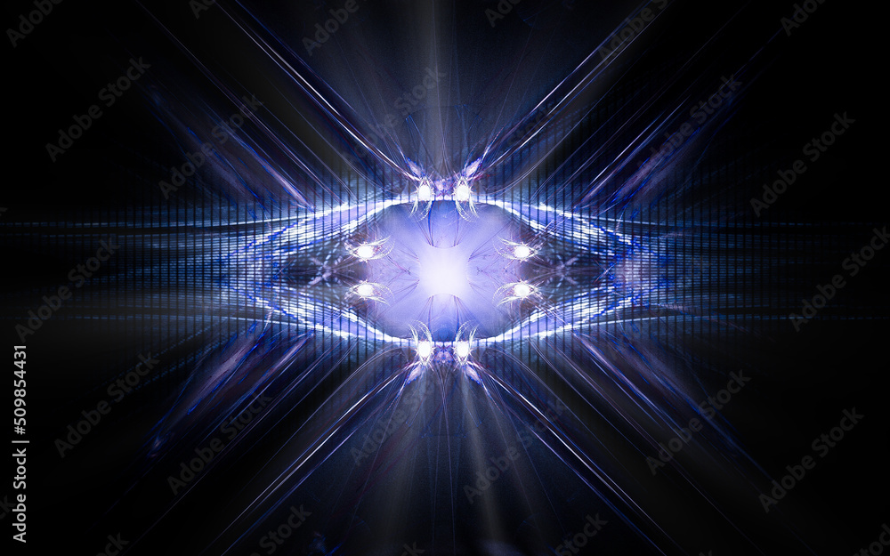 Aufkleber digital illustration abstract image generated fractal background image portal pattern of various geometric shapes and lines of various colors for computer graphics or web design