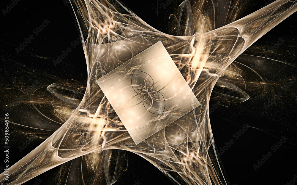 Aufkleber digital illustration abstract image generated fractal background image wallpaper pattern of various geometric shapes and lines of various colors for computer graphics or web design