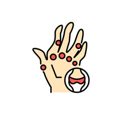 Rheumatoid Arthritis color line icon. Pictogram for web page