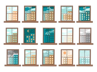 Weather line icons set. Isolated vector element.