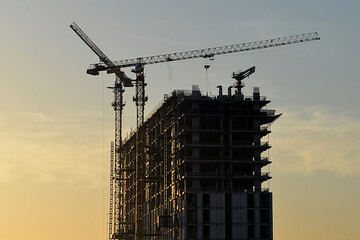 construction site with cranes