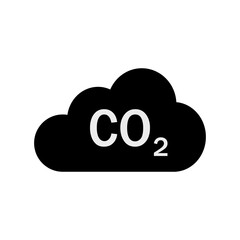 Chmura CO2, zanieczyszczenie, dwutlenek węgla, smog - ikona wektorowa