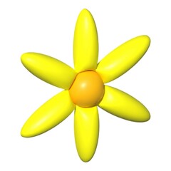 Yellow flower icon 3d cartoon vector. Daisy toy