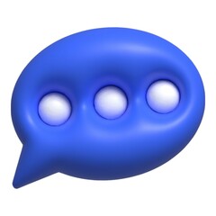Chat bubble icon 3d cartoon vector. Balloon speech