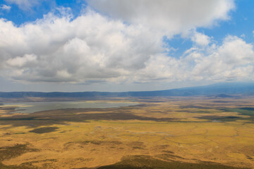Fototapeta na wymiar Aerial view of Ngorongoro crater national park in Tanzania