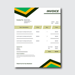 Colorful minimal corporate business invoice design template. Design For Invoice, Letterhead, Order form, Receipt, Proforma. Business Stationery Design.