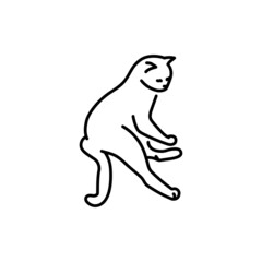 Obraz na płótnie Canvas Cat enjoy rest color line icon. Pictogram for web page