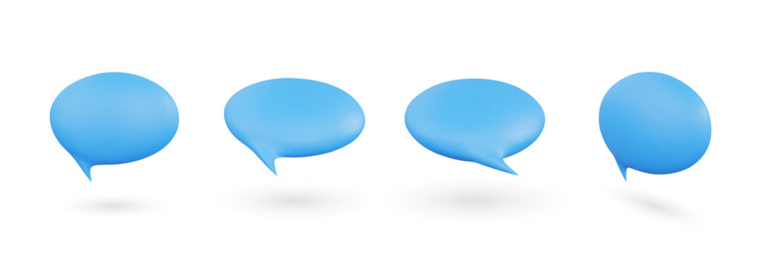 Realistic 3d Speech Bubble Vector Object Illustration