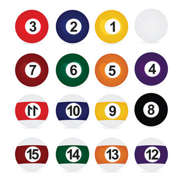 Billiard balls set. vector illustration 