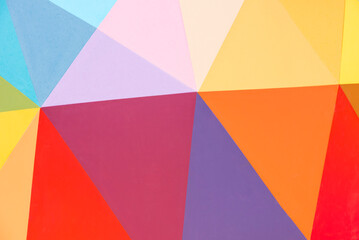 Brightly colored geometric background with color gradients and copy space - stock photo