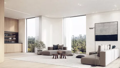 Fotobehang modern living room interior. © Victor zastol'skiy