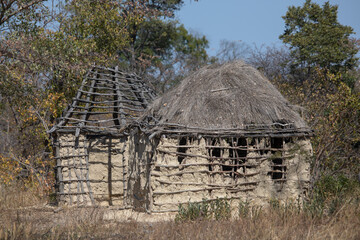 Traditional house in Namibian poor village