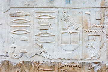 Weiße Hieroglyphen