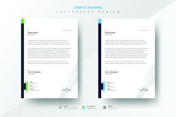 Simple minimal letterhead design template