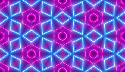 Neon Purple & Blue Geometric Motion Seamless Background Pattern	