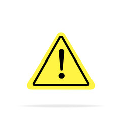 Exclamation sign icon. Yellow flat style. Error occured  for apps and websites. EPS 10 Vector Stock