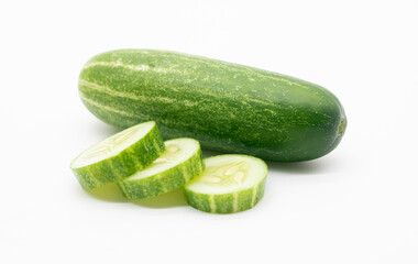cucumber over on white background.