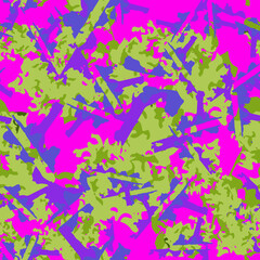 UFO camouflage of various shades of pink, violet and green colors