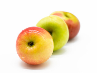 Different color apple isolate on white background.