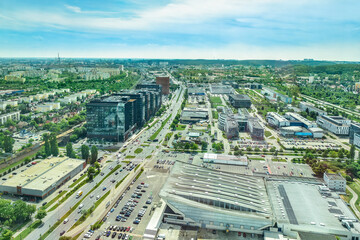 panoramic view from the 32nd floor of Olivia Star in Gdansk, Poland