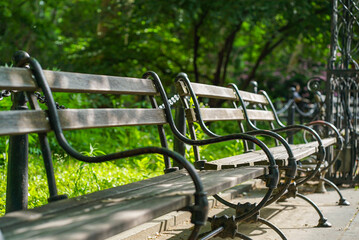 Benches in New york city park