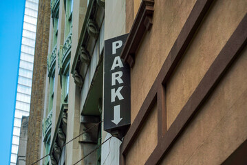 City Parking sign for parking garage