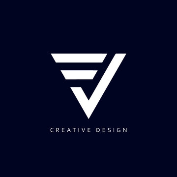 FV Logo Design, Creative Professional Trendy Letter FV Monogram in Black and White Color