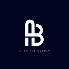 AB Logo Design, Creative Professional Trendy Letter AB Monogram in Black and White Color