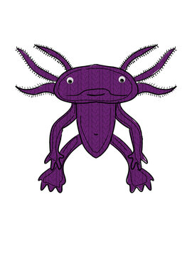purple axolotl crittter