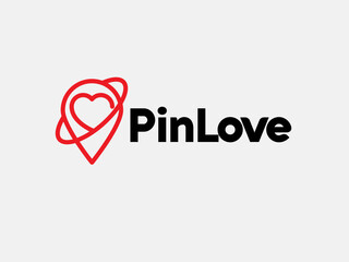 Pin Location Logo Heart and love icon