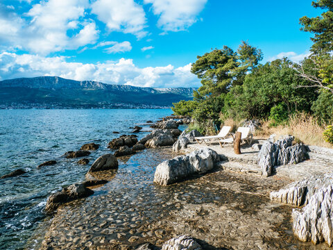 Kupali&scaron;te Bene beach at the Marjan Forest Park in Split, Croatia