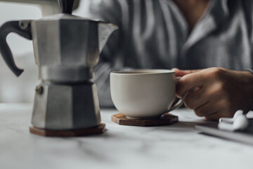 coffee in the hands