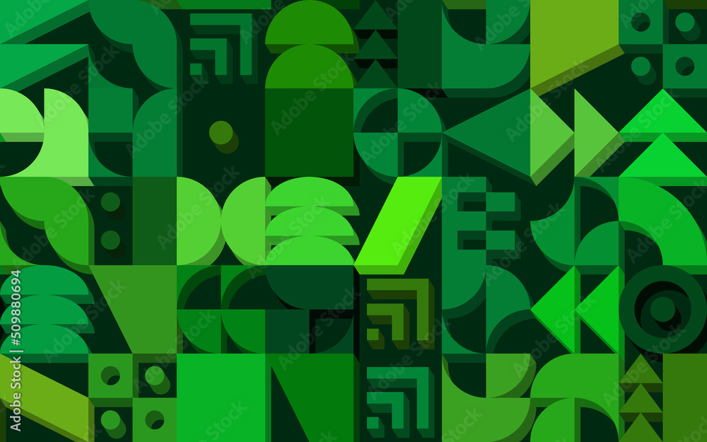 Poster Geometric retro pattern with 50s styled shapes