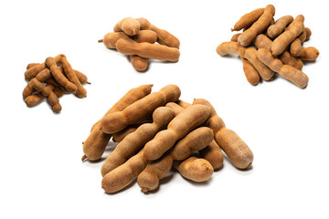Sweet tamarind isolated on white background.