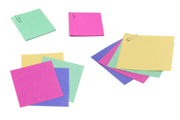 A sticker and a paper clip isolated on a white background