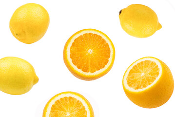 Half orange isolated on white background.