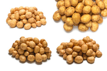Raw potato isolated on a white background.