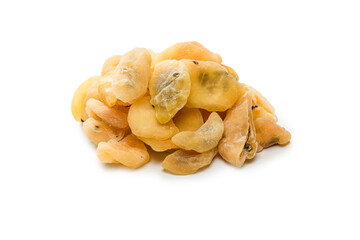 Dried passion fruit isolated on a white background.