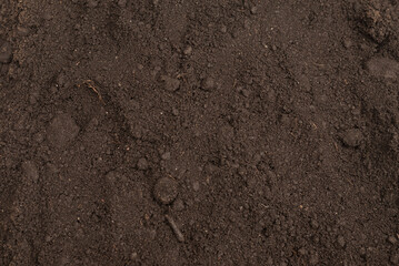 Black land for plant background. Top view.