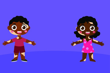 boy and girl with vitiligo 