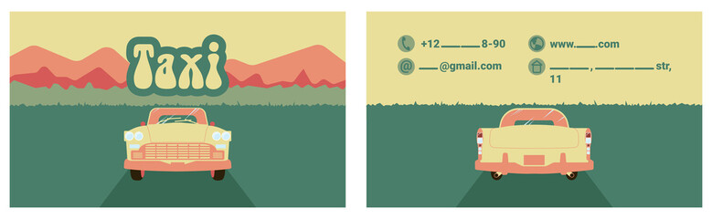 business card for a taxi in retro style © EKATERINA