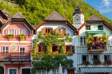 Hallstatt, mountain village in Austrian Alps, Austria