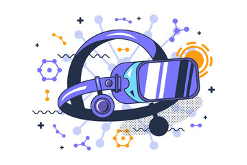 Virtual reality glasses electronic device vector
