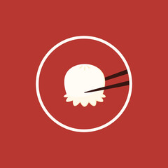 Shrimp dumplings vector. Shrimp dumplings is Chinese food. Chinese food icon.